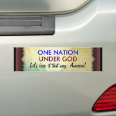 ONE NATION UNDER GOD bumpersticker (Op auto)