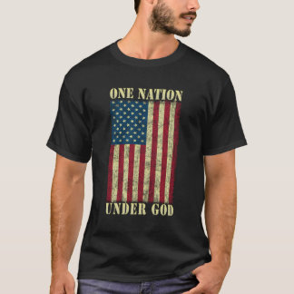 One Nation Under God Gift 4th of July Design USA F T-shirt