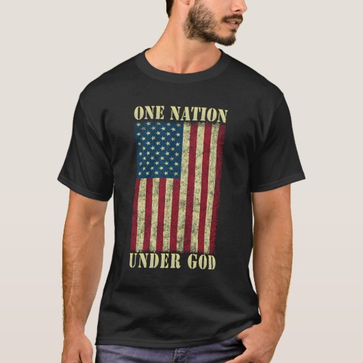 One Nation Under God Gift 4th of July Design USA F T-shirt (Voorkant)