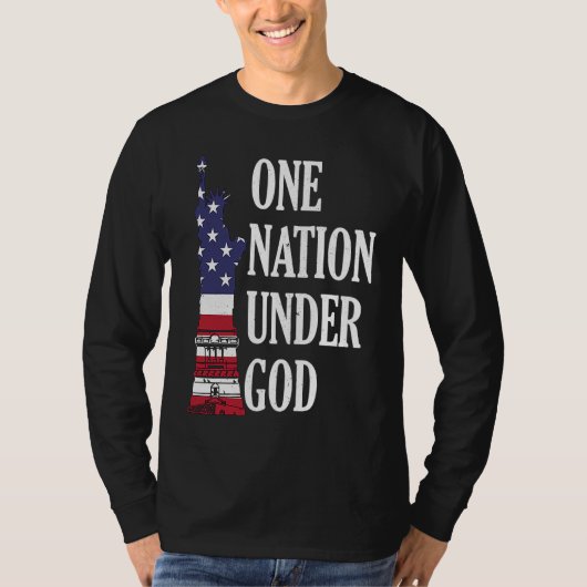 One Nation Under God Patriotic American T-shirt (Voorkant)