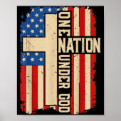 One Nation Under God Patriotic Christian Faith Ame Poster (Voorkant)
