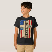 One Nation Under God Patriotic Christian Faith Ame T-shirt (Voorkant volledig)