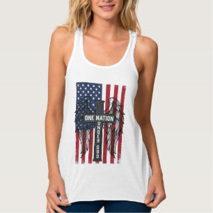 One Nation Under God Patriottisch Kruis Wings Shir Tanktop