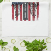 One Nation Under God Patriottisch Kruis Wings Shir Theedoek (Gevouwen)