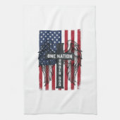 One Nation Under God Patriottisch Kruis Wings Shir Theedoek (Verticaal)