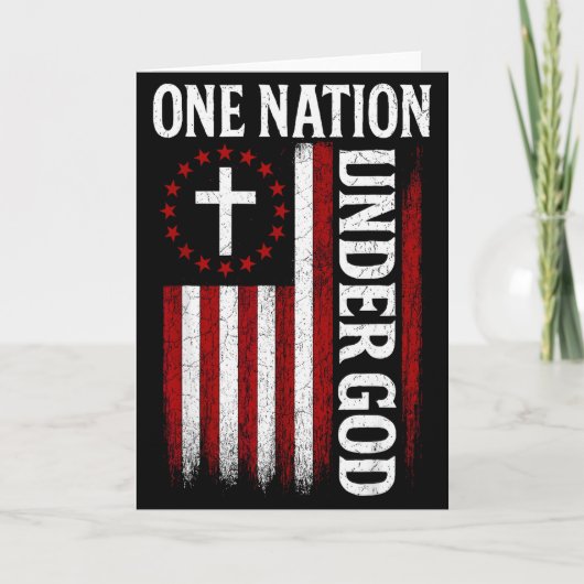 One Nation Under God Vlag 4 juli Patriottisch Ch Kaart (Voorkant)