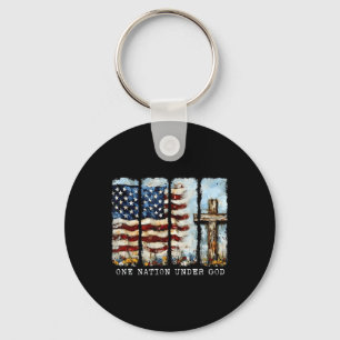 One Nation Under God Vlag 4 juli Patriottisch Ch Sleutelhanger