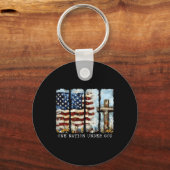 One Nation Under God Vlag 4 juli Patriottisch Ch Sleutelhanger (Voorkant)