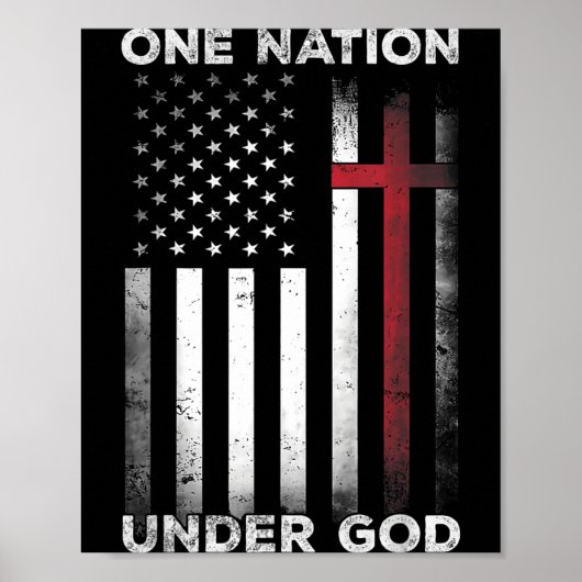 One Nation Under God Vlag 4 juli Patriottisch Poster (Voorkant)
