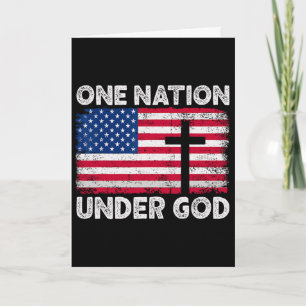 One Nation Under God Vlag 4 juli Patriottische Ch Kaart