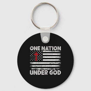 One Nation Under God Vlag 4 juli Patriottische Ch Sleutelhanger