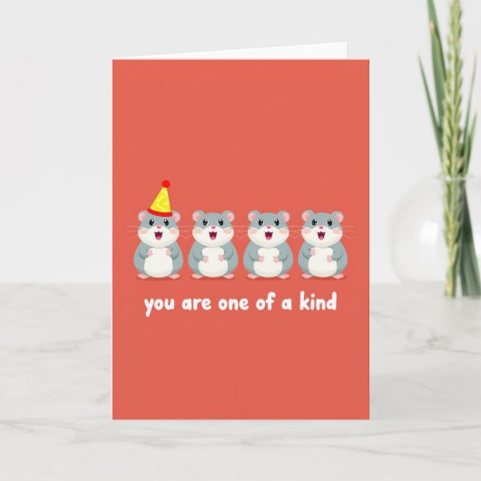 One Of A Kind Birthday Hamster Card Kaart (Voorkant)