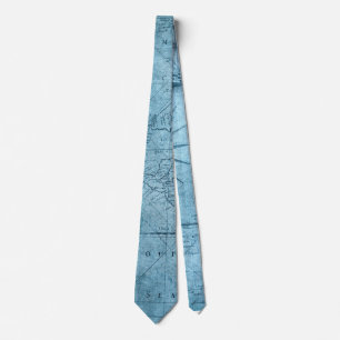 One-of-a-Kind Blue Map Necktie Stropdas