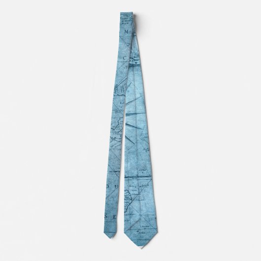 One-of-a-Kind Blue Map Necktie Stropdas (Achterkant)