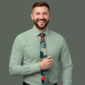 One-of-a-Kind Handbeschilderd Bloemen Stropdas