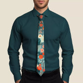 One-of-a-Kind Handbeschilderd Bloemen Stropdas