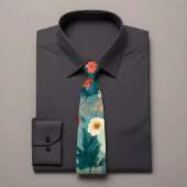 One-of-a-Kind Handbeschilderd Bloemen Stropdas