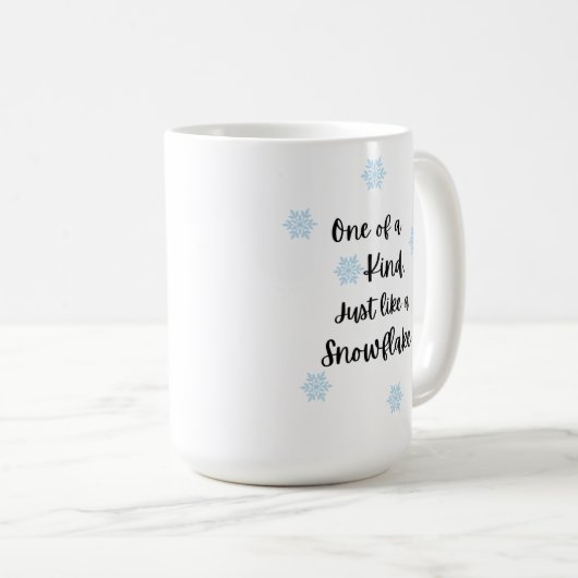 One of a Kind, Just Like a Snowflake Koffiemok (Voorkant rechts)