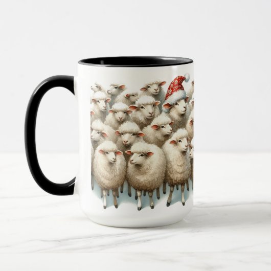 One of a Kind Schaap Kerst Koffie Mok Cup (Links)