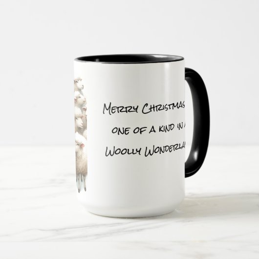 One of a Kind Schaap Kerst Koffie Mok Cup (Voorkant rechts)