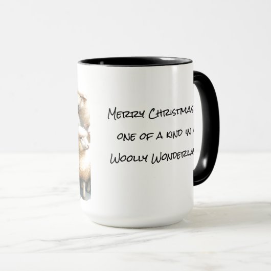 One of a Kind Schaap Kerst Koffie Mok Cup (Voorkant rechts)