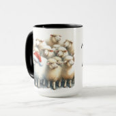 One of a Kind Schaap Kerst Koffie Mok Cup (Voorkant links)