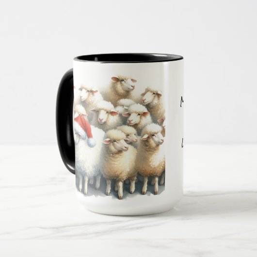 One of a Kind Schaap Kerst Koffie Mok Cup (Voorkant links)