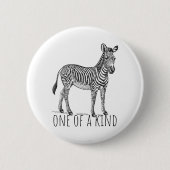 One Of A Kind Unique Zebra Ronde Button 5,7 Cm (Voorkant)