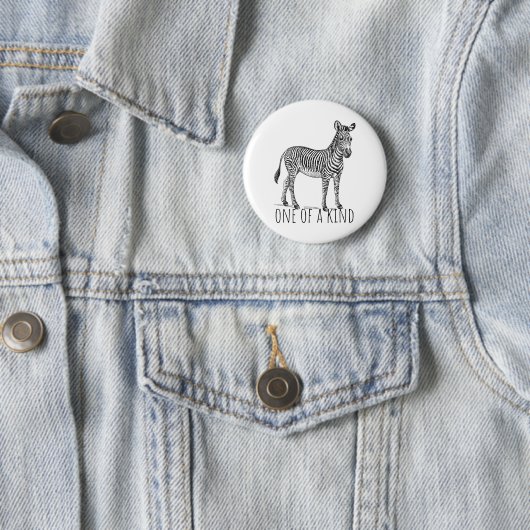 One Of A Kind Unique Zebra Ronde Button 5,7 Cm (In situ)