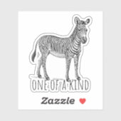 One Of A Kind Unique Zebra Sticker (Vel)