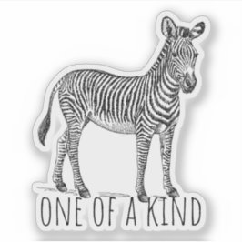 One Of A Kind Unique Zebra Sticker