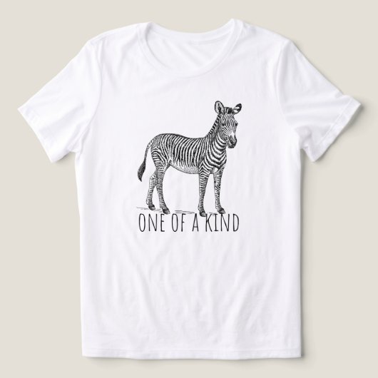 One Of A Kind Unique Zebra Tri-Blend Shirt (Design voorkant)