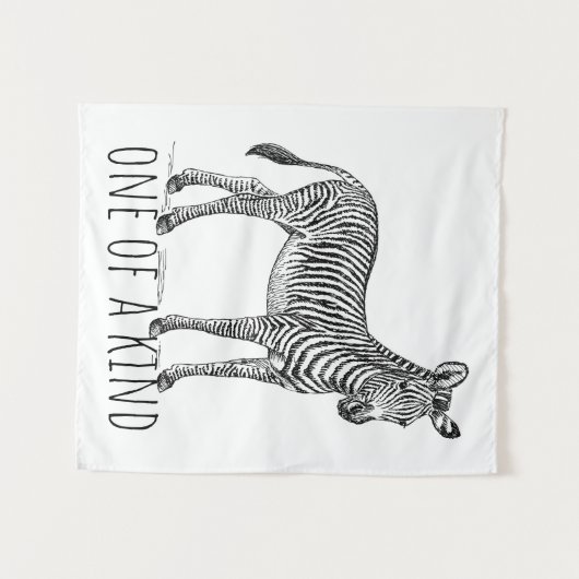 One Of A Kind Unique Zebra Wandkleed (Voorkant (horizontaal))