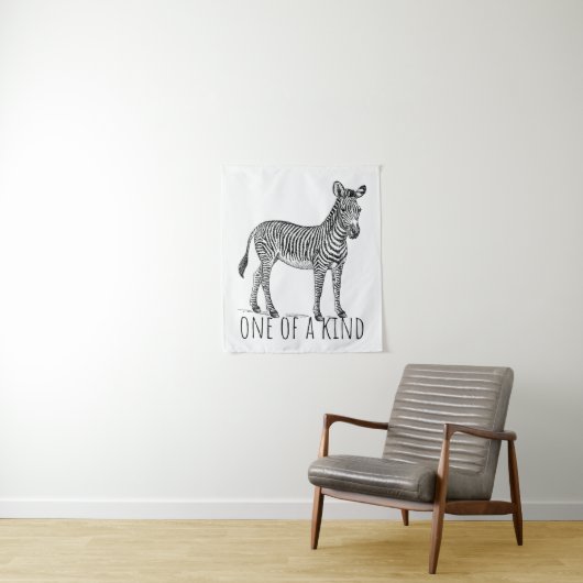 One Of A Kind Unique Zebra Wandkleed (In situ)