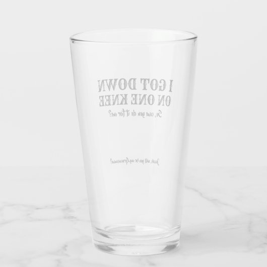 One One Knee - Grappig Groomsman voorstel Glas (Achterkant)