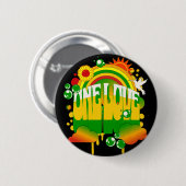 One One Love Rasta Speld Ronde Button 5,7 Cm (Voorkant /achterkant)