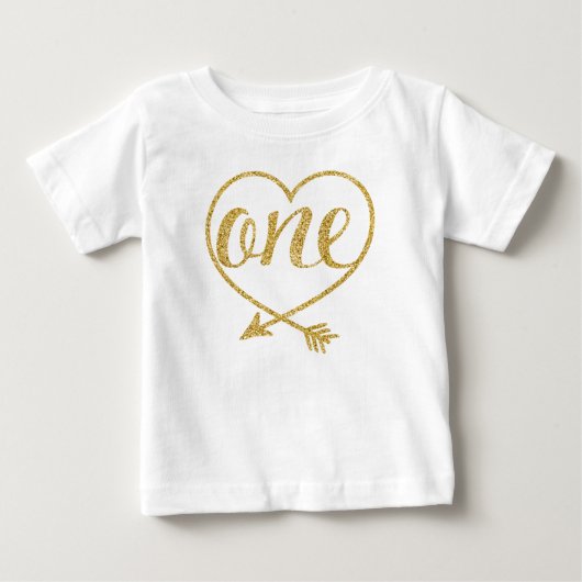 ONE|One Year Old|Heart|Glitter-Print (Voorkant)
