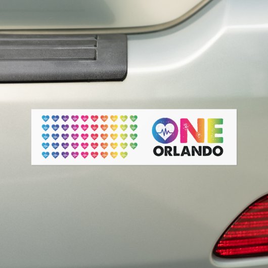 One Orlando One Pulse 49 Hearts Rainbow Bumpersticker (Op auto)