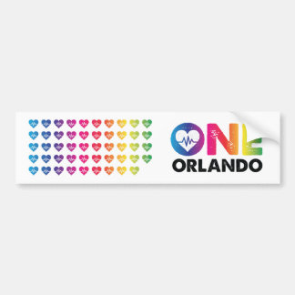 One Orlando One Pulse 49 Hearts Rainbow Bumpersticker