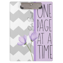 One Page at a Time – Motivational Lavender Floral