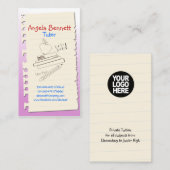One Page Doodle Tutor Roze Visitekaartje (Voorkant / Achterkant)