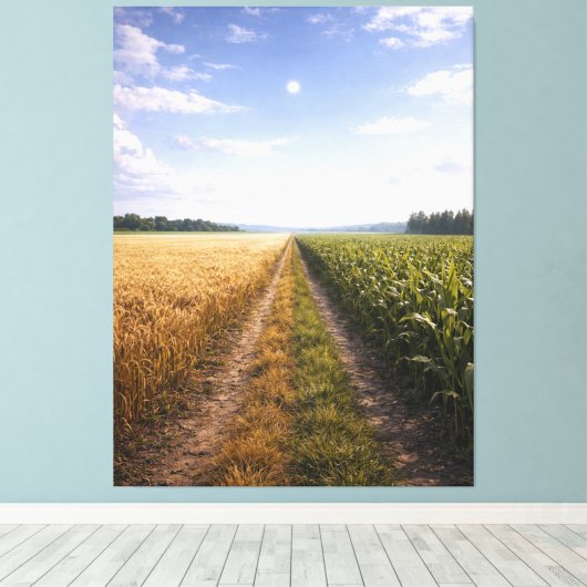 One Path Forward – Minimalist Symbolic Landscape Canvas Afdruk (Insitu (Houten vloer))