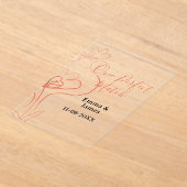 One Perfect match terracotta wedding couple name f Acryl Uitnodigingen (Laagn)