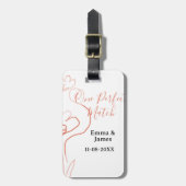 One Perfect match terracotta wedding couple name f Bagagelabel (Voorkant verticaal)