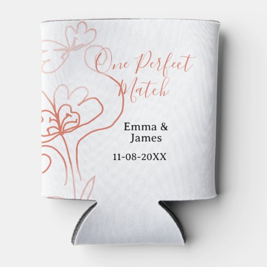 One Perfect match terracotta wedding couple name f Blikjeskoeler (Voorkant)