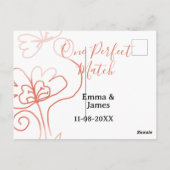 One Perfect match terracotta wedding couple name f Briefkaart (Achterkant)