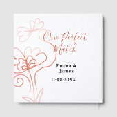 One Perfect match terracotta wedding couple name f Gastenboek (Achterkant)