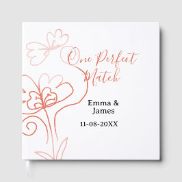 One Perfect match terracotta wedding couple name f Gastenboek