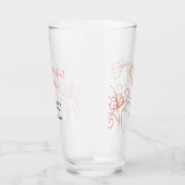 One Perfect match terracotta wedding couple name f Glas (Rechts)