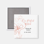 One Perfect match terracotta wedding couple name f Magneet (Voorkant / Achterkant)